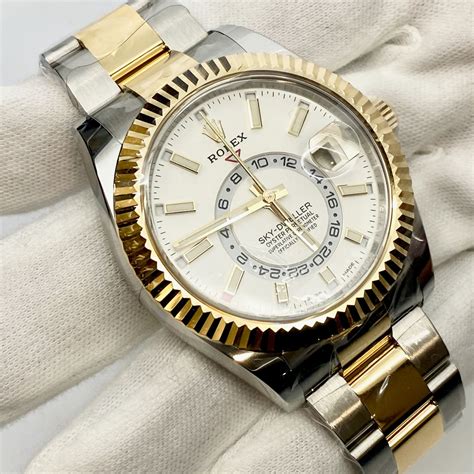 rolex sky dweller steel white face|sky dweller Rolex 42 mm.